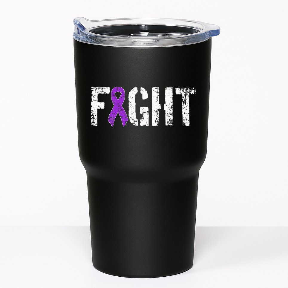Fight Pancreatic Cancer Military Style Awareness Ribbon Tumbler
