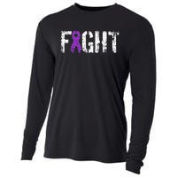 Fight Pancreatic Cancer Military Style Awareness Ribbon Cooling Performance Long Sleeve Crew