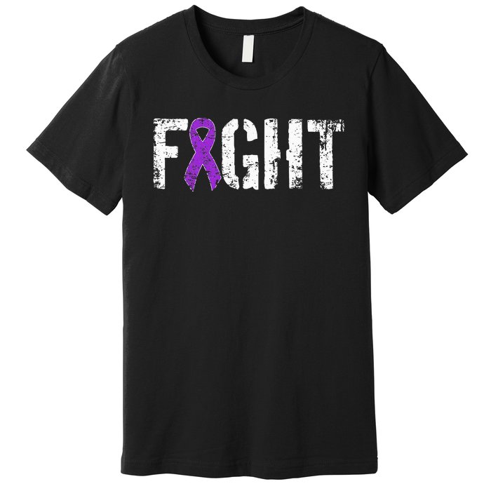 Fight Pancreatic Cancer Military Style Awareness Ribbon Premium T-Shirt