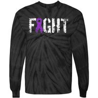 Fight Pancreatic Cancer Military Style Awareness Ribbon Tie-Dye Long Sleeve Shirt