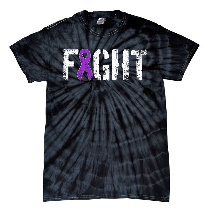 Fight Pancreatic Cancer Military Style Awareness Ribbon Tie-Dye T-Shirt