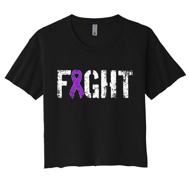 Fight Pancreatic Cancer Military Style Awareness Ribbon Crop Top