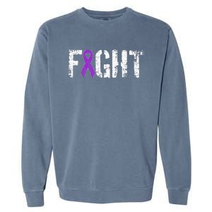 Fight Pancreatic Cancer Military Style Awareness Ribbon Garment-Dyed Sweatshirt