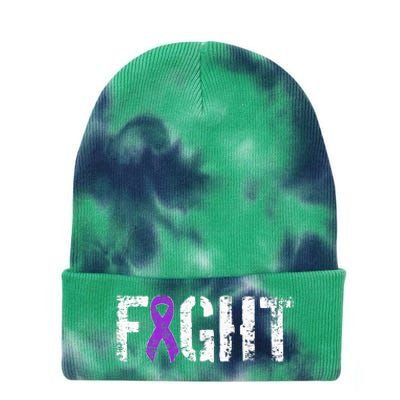 Fight Pancreatic Cancer Military Style Awareness Ribbon Tie Dye 12in Knit Beanie