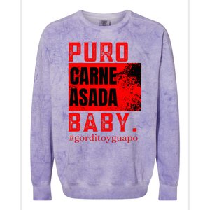 Funny Puro Carne Asada Baby Gorditoyguapo Colorblast Crewneck Sweatshirt