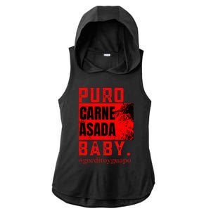 Funny Puro Carne Asada Baby Gorditoyguapo Ladies PosiCharge Tri-Blend Wicking Draft Hoodie Tank