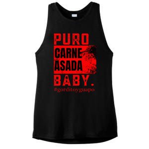 Funny Puro Carne Asada Baby Gorditoyguapo Ladies PosiCharge Tri-Blend Wicking Tank