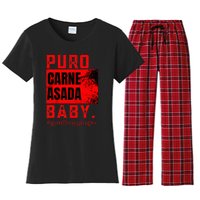 Funny Puro Carne Asada Baby Gorditoyguapo Women's Flannel Pajama Set