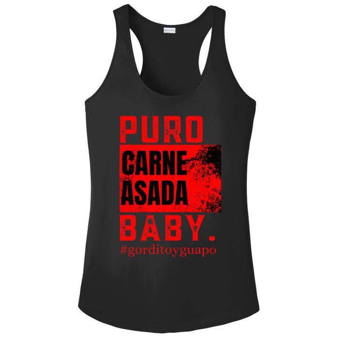 Funny Puro Carne Asada Baby Gorditoyguapo Ladies PosiCharge Competitor Racerback Tank