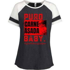 Funny Puro Carne Asada Baby Gorditoyguapo Enza Ladies Jersey Colorblock Tee