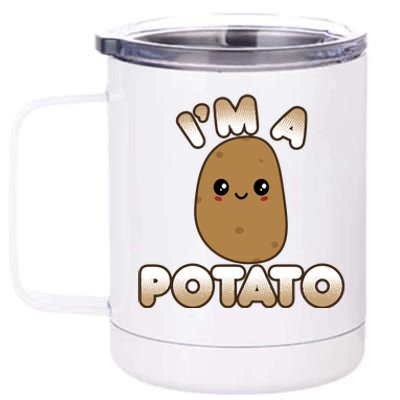 Funny Potato Costume Cute Kawaii Style Smiling IM A Potato Gift 12 oz Stainless Steel Tumbler Cup