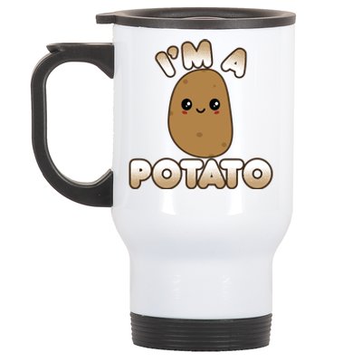 Funny Potato Costume Cute Kawaii Style Smiling IM A Potato Gift Stainless Steel Travel Mug