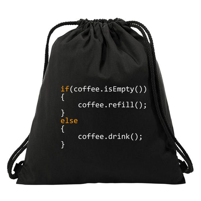 Funny Programmer Coffee Gift For Coders Gift Drawstring Bag