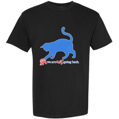 Funny Political Cat Pushing Republican Elephant Garment-Dyed Heavyweight T-Shirt