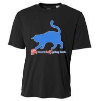 Funny Political Cat Pushing Republican Elephant Cooling Performance Crew T-Shirt