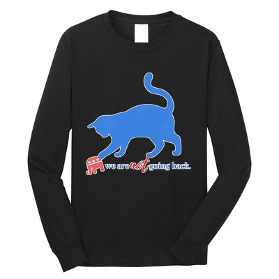 Funny Political Cat Pushing Republican Elephant Long Sleeve Shirt