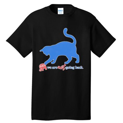 Funny Political Cat Pushing Republican Elephant Tall T-Shirt