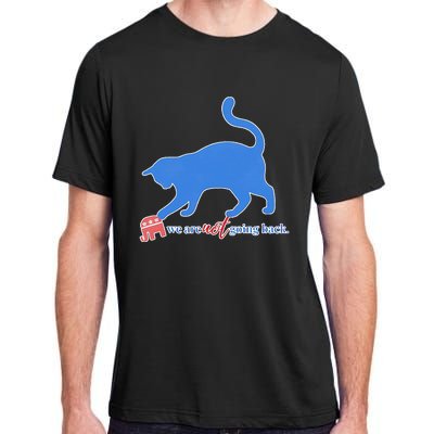 Funny Political Cat Pushing Republican Elephant Adult ChromaSoft Performance T-Shirt