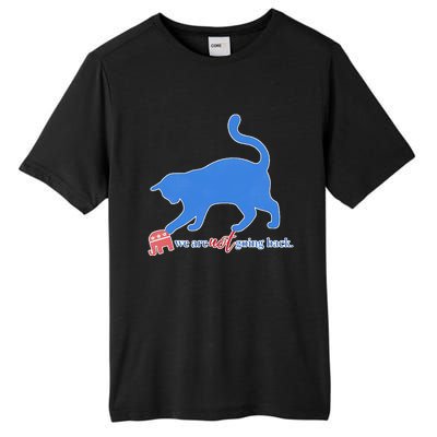 Funny Political Cat Pushing Republican Elephant Tall Fusion ChromaSoft Performance T-Shirt