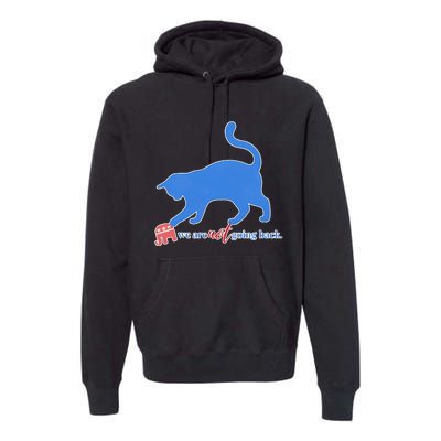 Funny Political Cat Pushing Republican Elephant Premium Hoodie