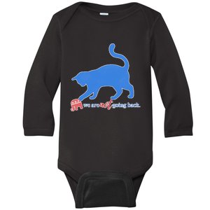 Funny Political Cat Pushing Republican Elephant Baby Long Sleeve Bodysuit