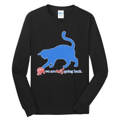 Funny Political Cat Pushing Republican Elephant Tall Long Sleeve T-Shirt