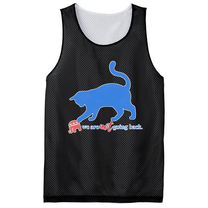 Funny Political Cat Pushing Republican Elephant Mesh Reversible Basketball Jersey Tank