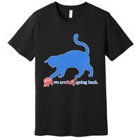 Funny Political Cat Pushing Republican Elephant Premium T-Shirt