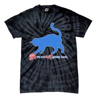 Funny Political Cat Pushing Republican Elephant Tie-Dye T-Shirt