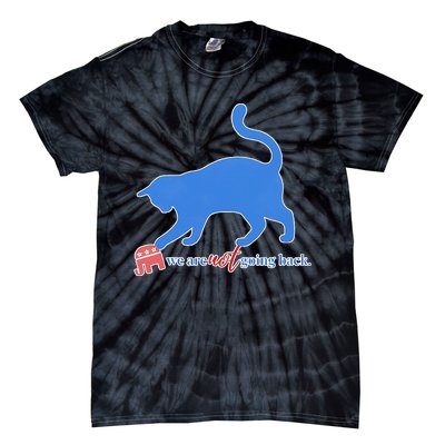 Funny Political Cat Pushing Republican Elephant Tie-Dye T-Shirt