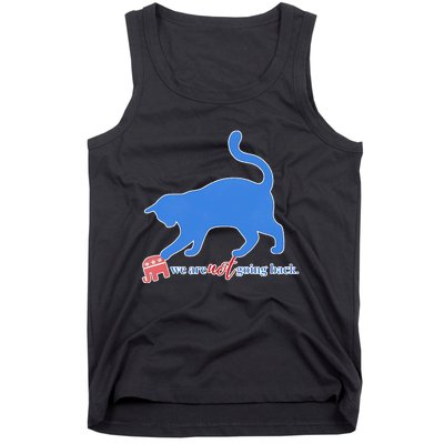 Funny Political Cat Pushing Republican Elephant Tank Top