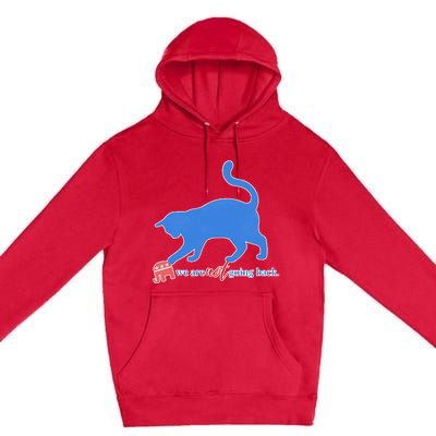 Funny Political Cat Pushing Republican Elephant Premium Pullover Hoodie