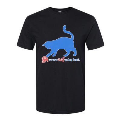 Funny Political Cat Pushing Republican Elephant Softstyle CVC T-Shirt