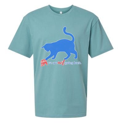 Funny Political Cat Pushing Republican Elephant Sueded Cloud Jersey T-Shirt