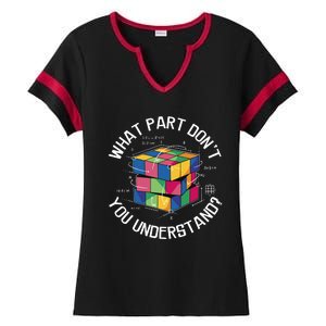 Funny Puzzle Cube Ladies Halftime Notch Neck Tee