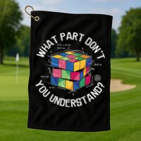 Funny Puzzle Cube Golf Towel