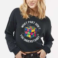 Funny Puzzle Cube Cropped Pullover Crew