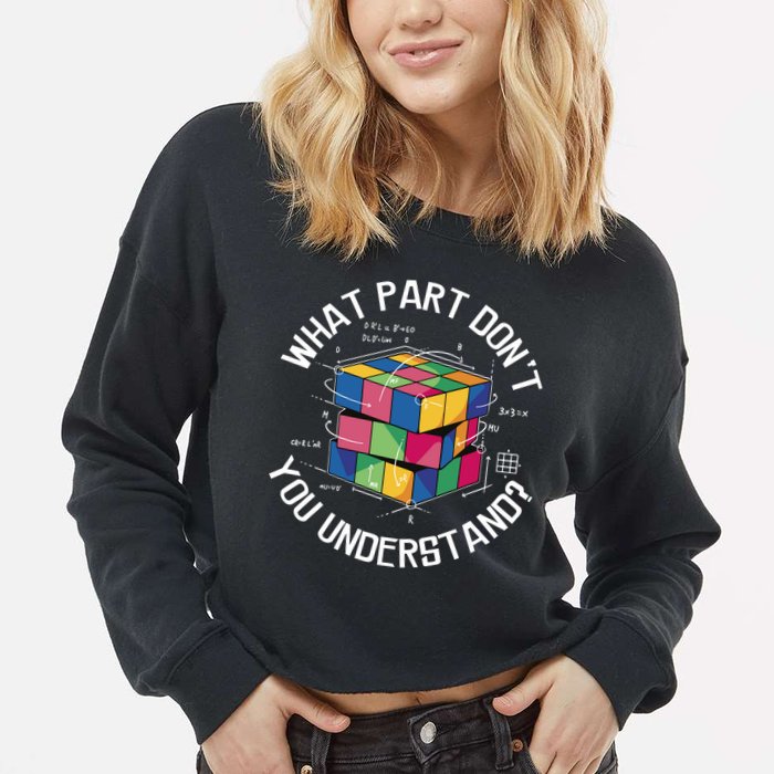 Funny Puzzle Cube Cropped Pullover Crew