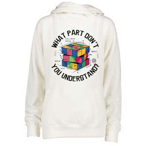 Funny Puzzle Cube Womens Funnel Neck Pullover Hood