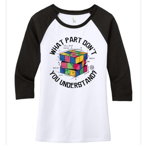 Funny Puzzle Cube Women's Tri-Blend 3/4-Sleeve Raglan Shirt