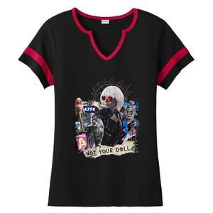 Feminist Punk Collage Not Your Doll Ladies Halftime Notch Neck Tee