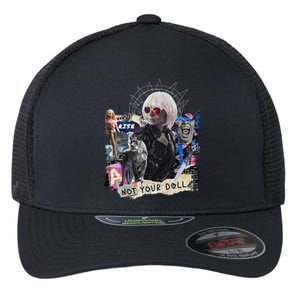 Feminist Punk Collage Not Your Doll Flexfit Unipanel Trucker Cap