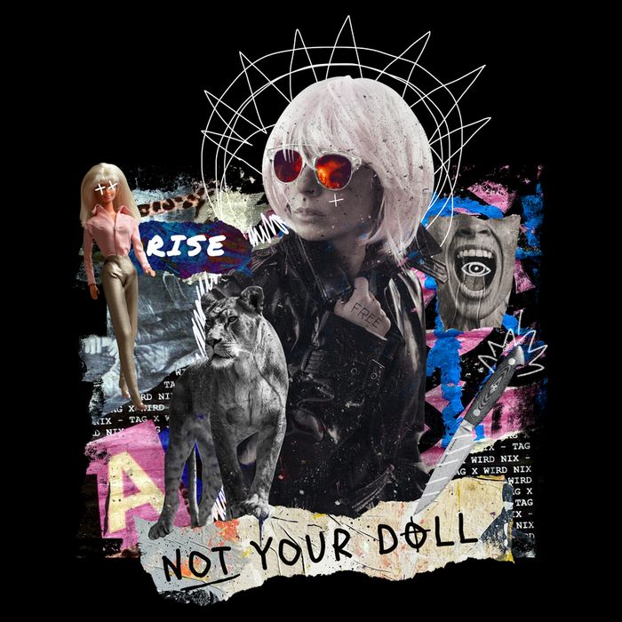 Feminist Punk Collage Not Your Doll Performance Shirt