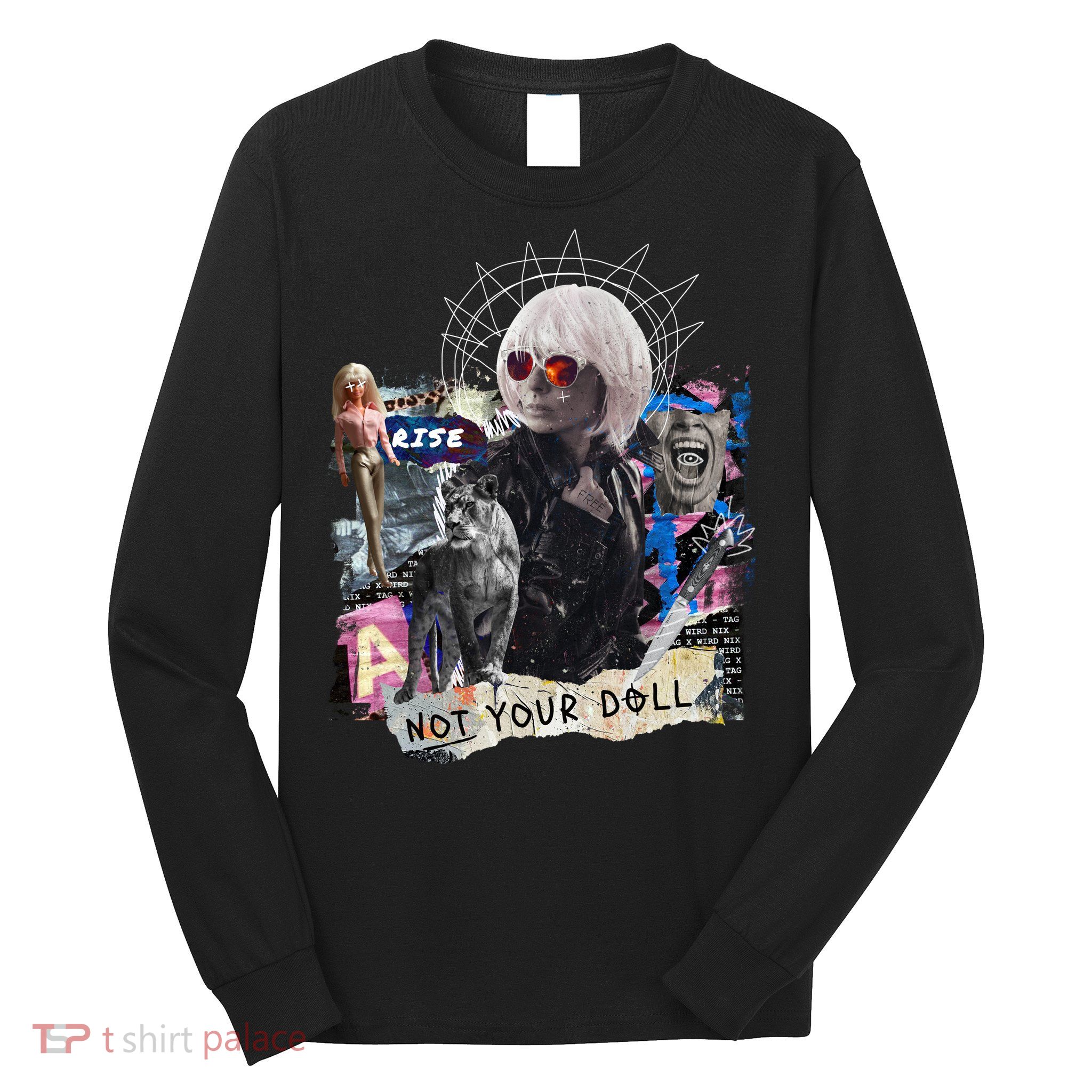 Feminist Punk Collage Not Your Doll Long Sleeve Shirt