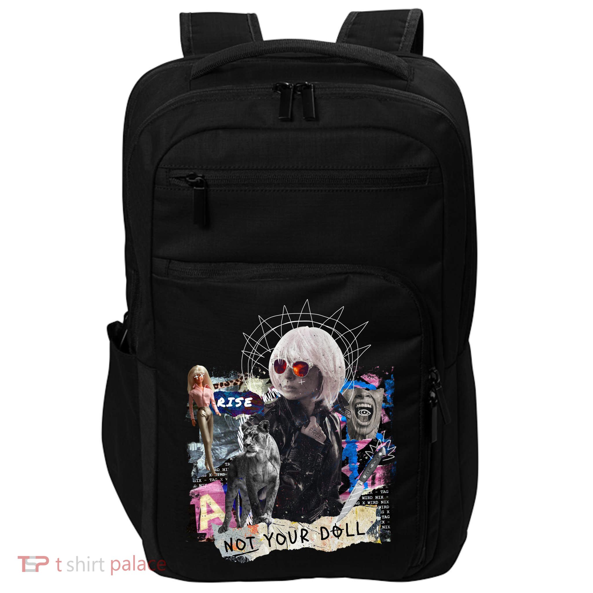 Feminist Punk Collage Not Your Doll Impact Tech Backpack