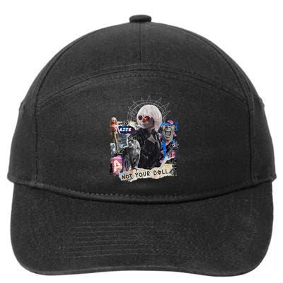 Feminist Punk Collage Not Your Doll 7-Panel Snapback Hat