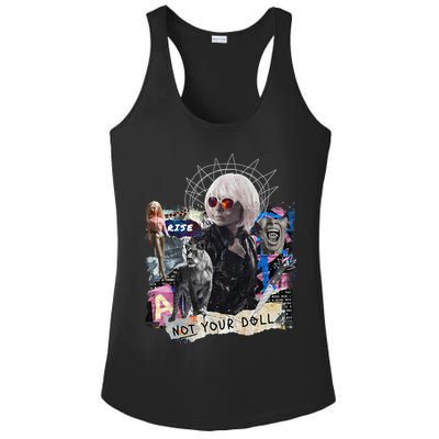 Feminist Punk Collage Not Your Doll Ladies PosiCharge Competitor Racerback Tank