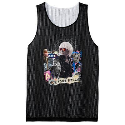 Feminist Punk Collage Not Your Doll Mesh Reversible Basketball Jersey Tank