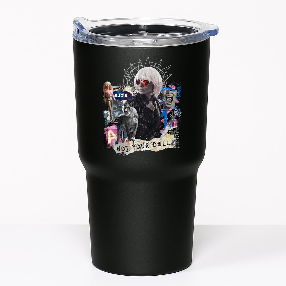 Feminist Punk Collage Not Your Doll Tumbler