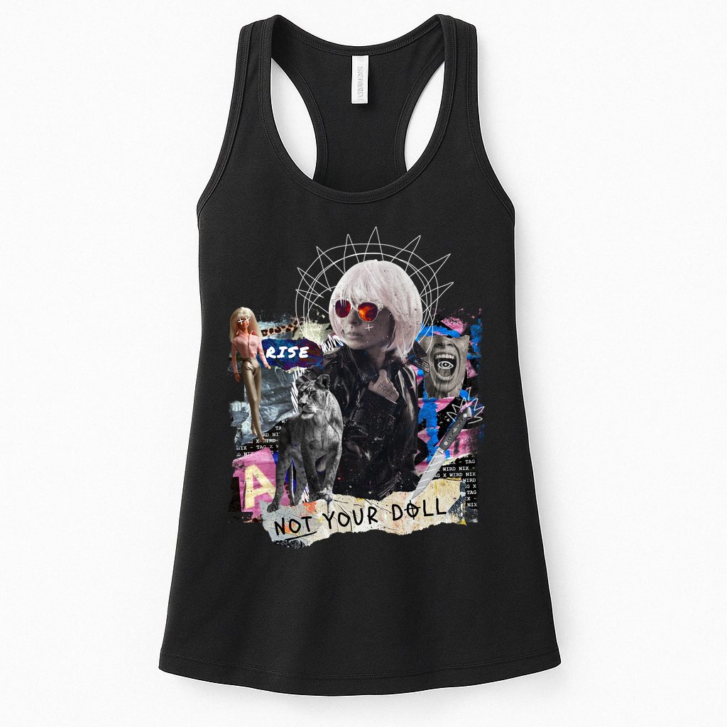 Feminist Punk Collage Not Your Doll Womens Tank Top